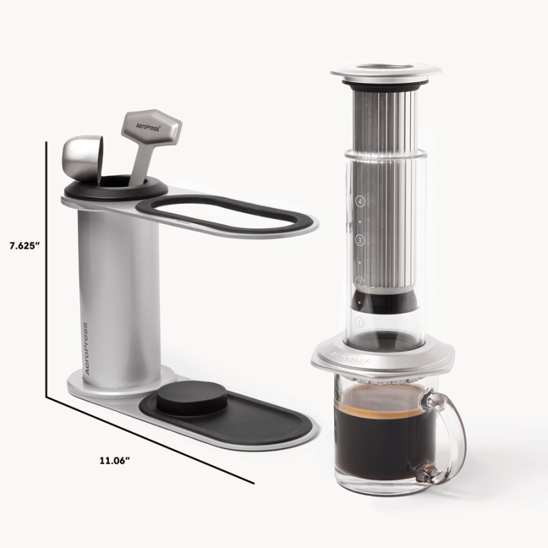 Brceu great cofte aroutere vith Aerores, Conpact, ducable, and eay to pak, this collection has evetxthineg you need for anooth, rich cofte on the go